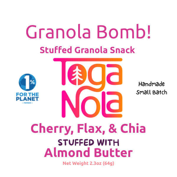 3-Pack Granola Bomb! Cherry, Flax & Chia stuffed with Almond Butter