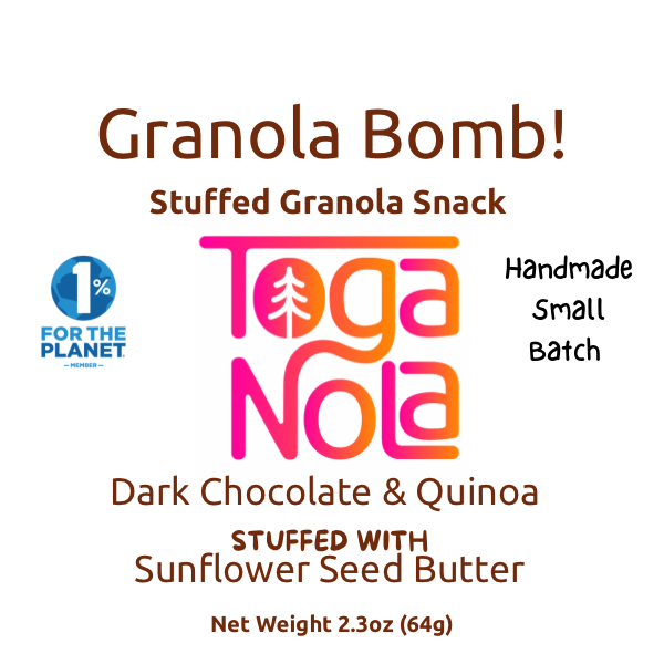 3-Pack Granola Bomb! Dark Chocolate & Quinoa Stuffed with Sunflower Seed Butter