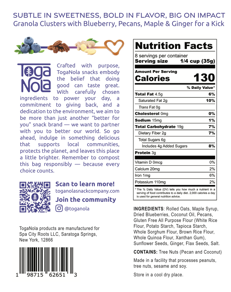 Case of Blueberry, Pecan, & Ginger Granola Clusters (12 Units)