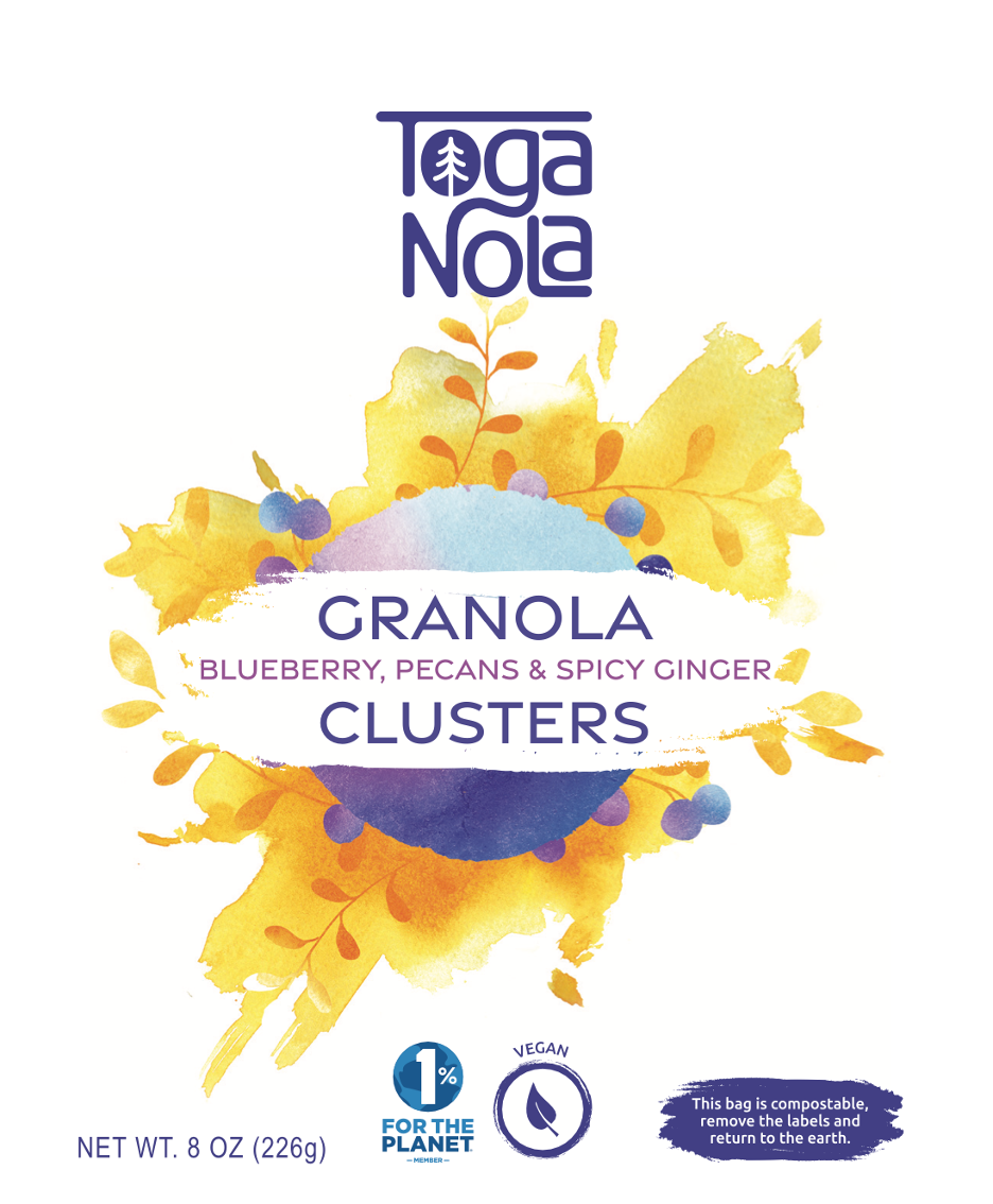 3 Pack of Blueberry, Pecan, & Spicy Ginger Granola Clusters 8oz