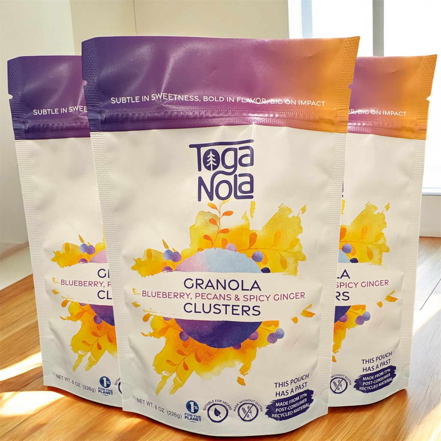 3 Pack of Blueberry, Pecan, & Spicy Ginger Granola Clusters 8oz