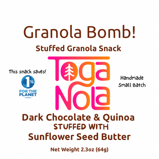 Wholesale Case Granola Bombs (24 units) - Dark Chocolate & Quinoa Stuffed with Sunflower Seed Butter