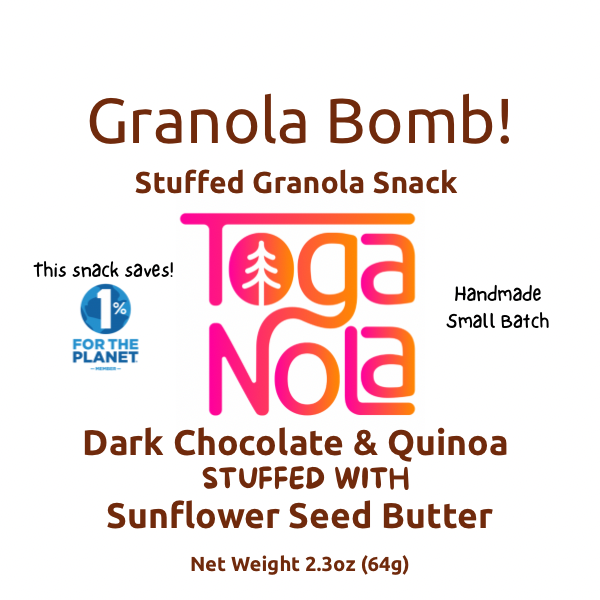3-Pack Granola Bomb! Dark Chocolate & Quinoa Stuffed with Sunflower Seed Butter