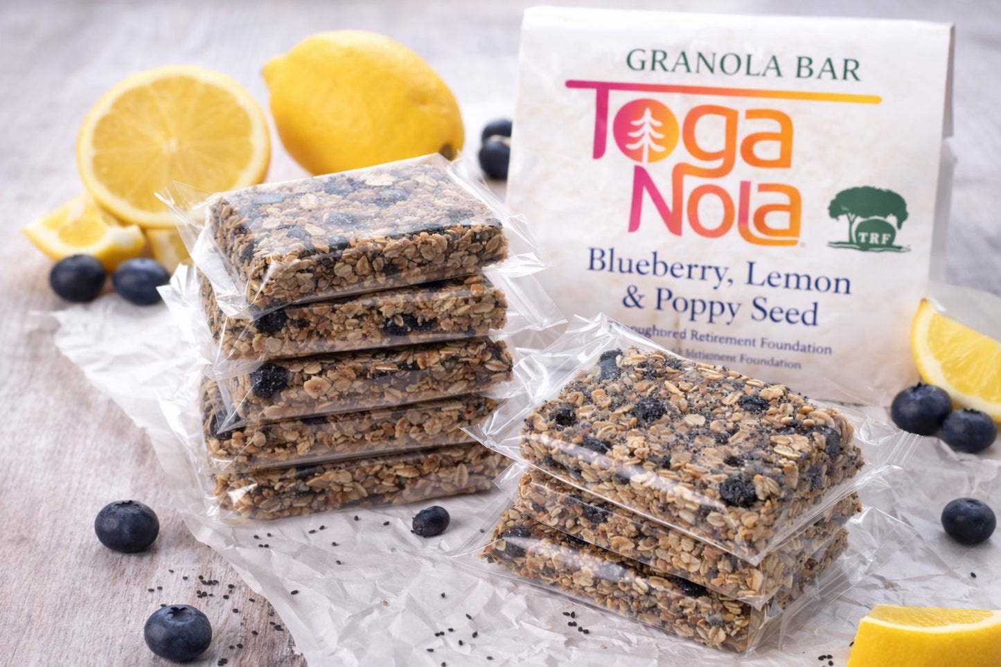 (4-pack) TogaNola Granola Bar: Blueberry, Lemon & Poppy